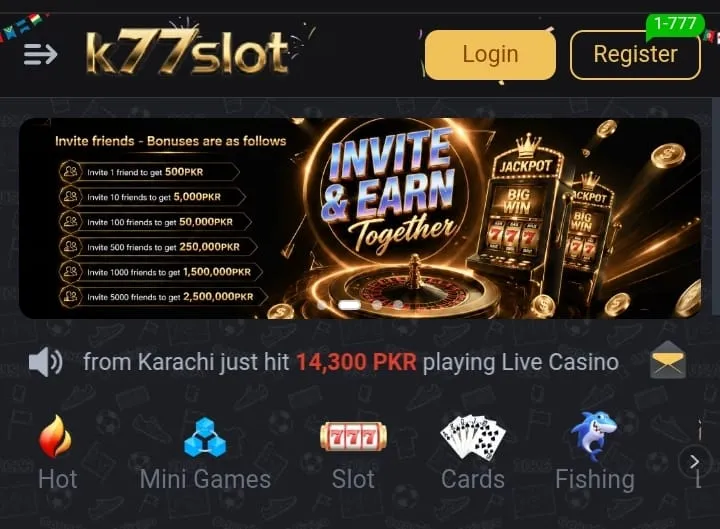 K77Slot game